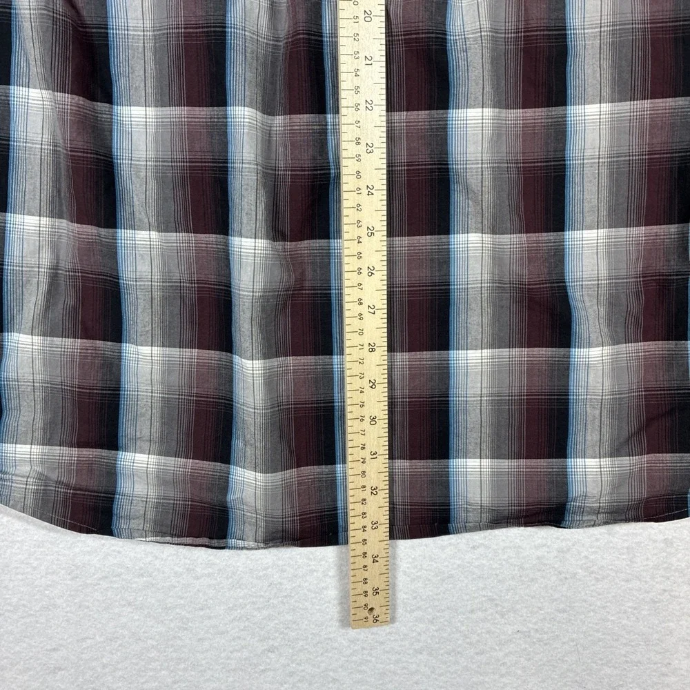 Cinch Shirt Mens Large Blue Red Plaid Button Down Long Sleeve Western Casual - Picture 9 of 10